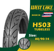 Westlake 80/90-14 TUBELESS H503 THAILAND MOTORCYCLE TIRE