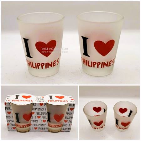 I Luv Philippines Shot Glass Set of 2 Height: 2.36 inches