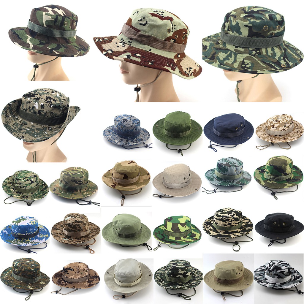 Boonie Cap Camouflage Bucket Hat Summer Men Military Tactical Camo Hats  Waway Cap Hiking Fishing Outdoor Unisex Original Sumblero