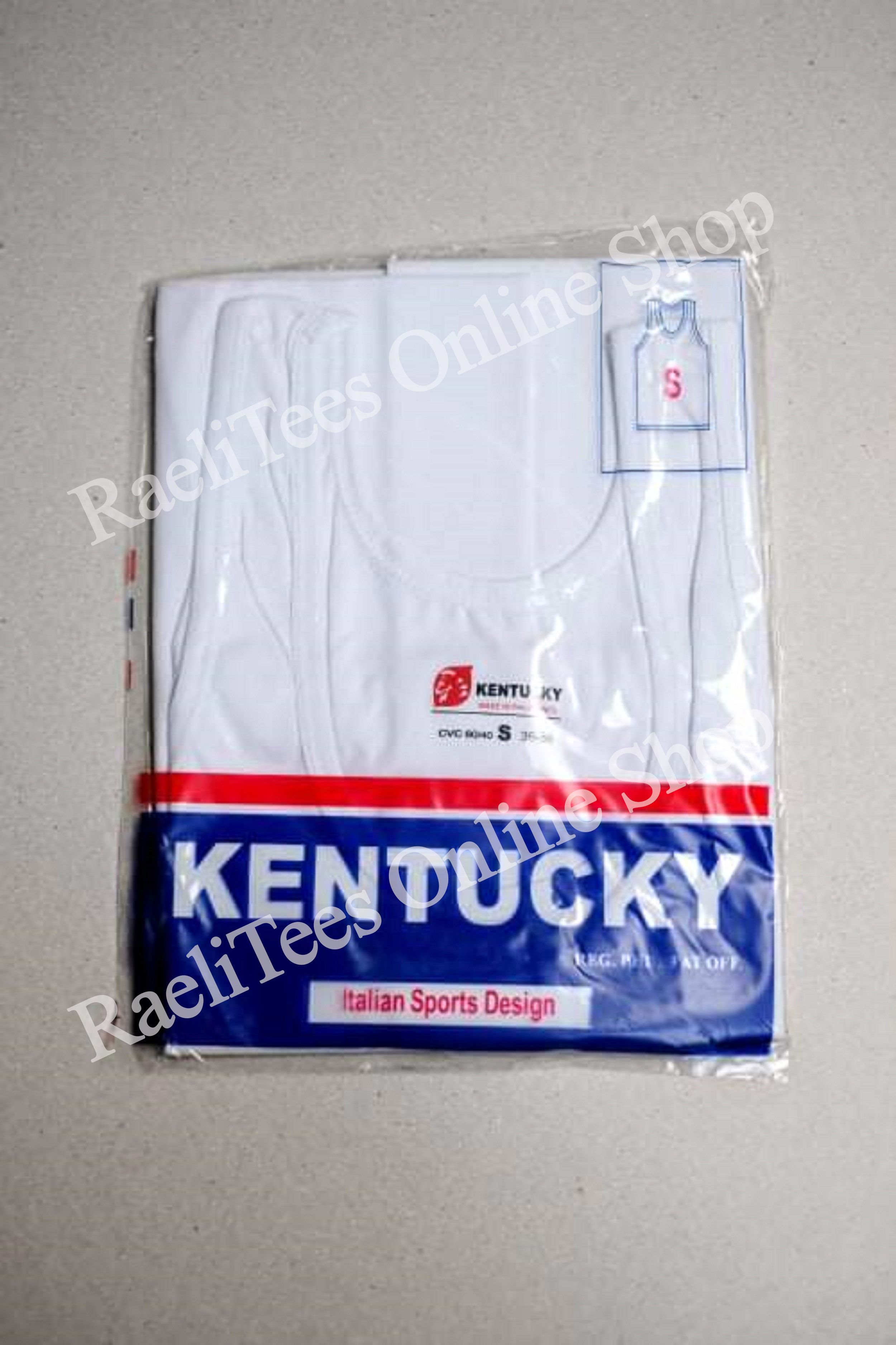 Kentucky Plain White Sleeveless Round Neck Shirt for Adult