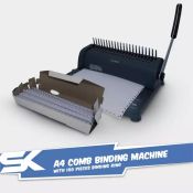 Office A4 Comb Binding Machine Bundle with 100 Black Rings