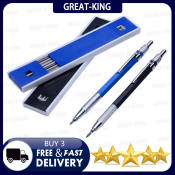Great-King Metal Mechanical Pencils Set with 12 Pieces Leads