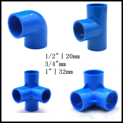 PVC Blue Fittings: Various Sizes and Connectors for DIY Projects