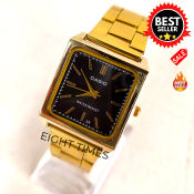 Casio Men's Square Gold Stainless Steel Watch