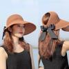 EMS Summer Wide Brim Ribbon Straw Hat