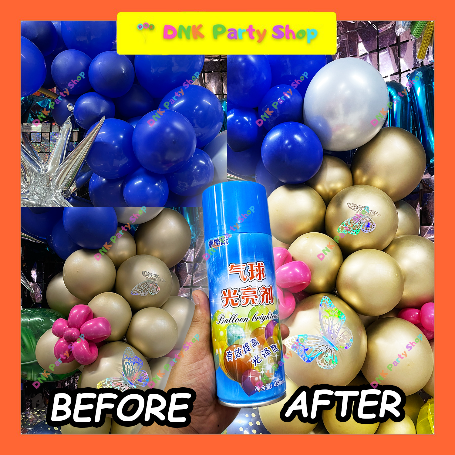 Balloon Shine Brightener Spray Shiner 450m Birthday Wedding Anniversary  Party Supply Decoration