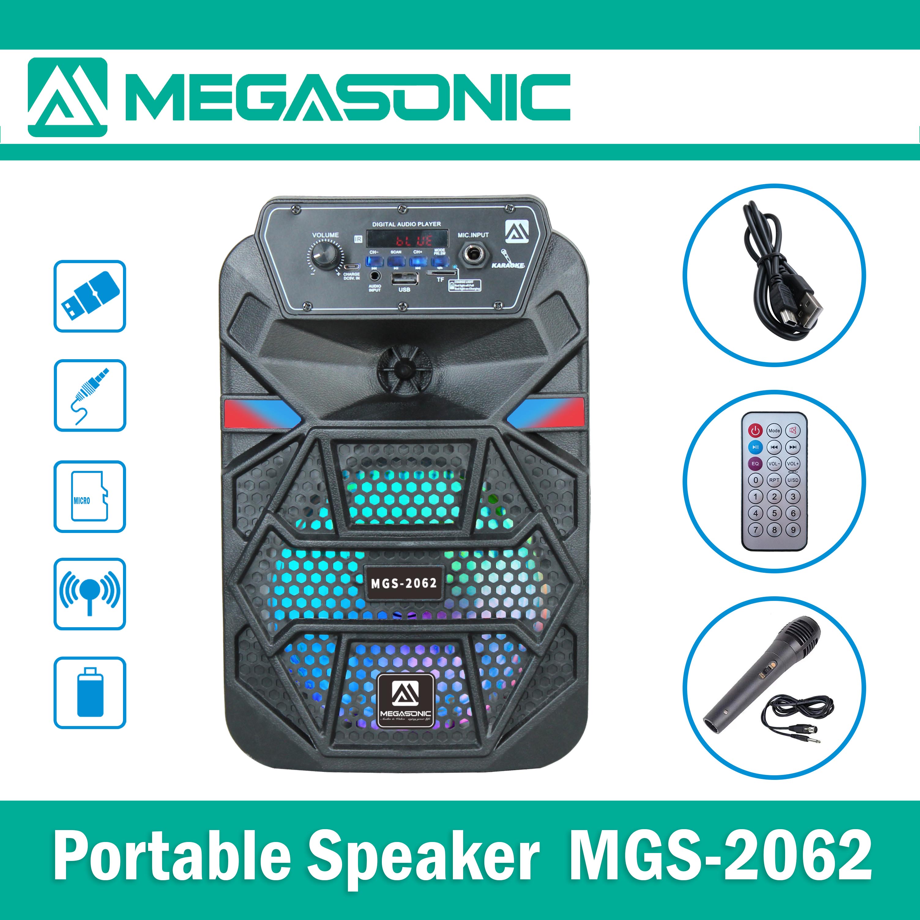 MEGASONIC MGS-2062 WITH WD-306 WIRELESS 