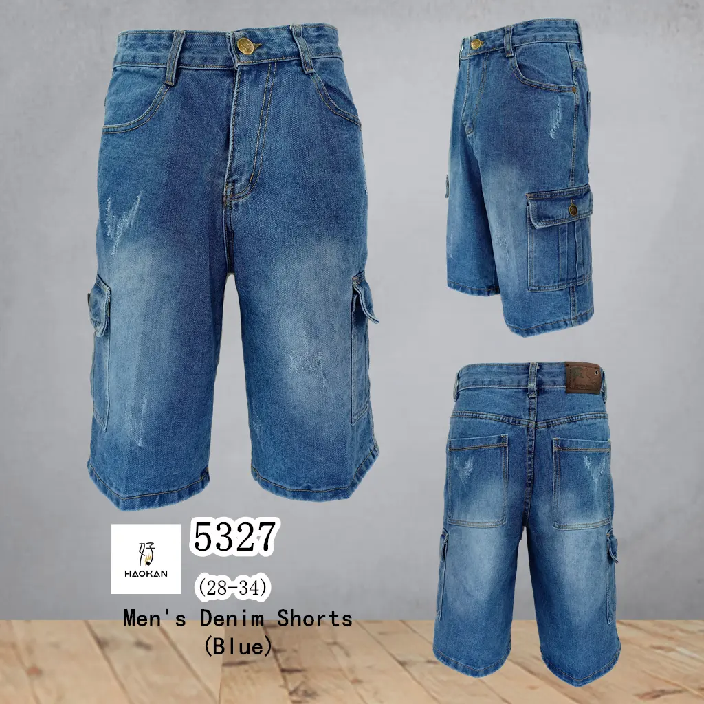 mens blue jean cargo shorts