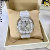 Casio All White Pattern Analog Quartz Watch for Men & Women