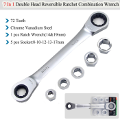 Kcs 7in1 Multi-Function Ratchet Set with Universal Socket