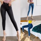 ONEME#COD Women's Fashion Denim Skinny Jeans, High Waist, Stretchable