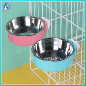 Pet Dog Cat Bowl Hanging Cage Dog Bowl Dog Cage Cat Cage Dedicated Cat Bowl Dog Food Bowl Hanging Fixable Stainless Steel Pet Single Bowl Cat bowl