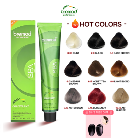 Bremod Milk Tea Ash Hair Color Cream with OXIDANT