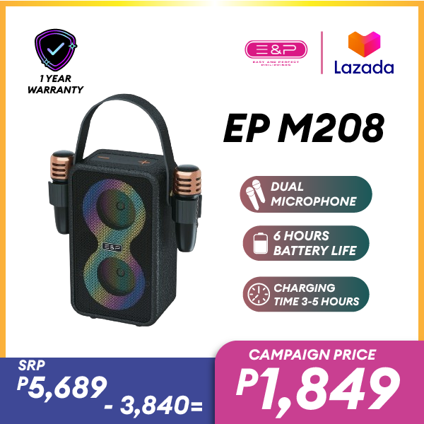 Easy & Perfect EP M208 Bluetooth Speaker with Dual Microphone