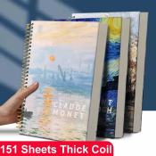 Van Gogh Watercolor Notebook with 151 Sheets and Metal Ring