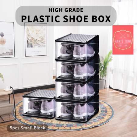 Dust-Proof Sneaker Storage Box with Removable Folding Clamshell 
