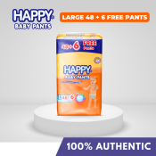 HAPPY Baby Pants Diapers Large 48 + 6 pieces