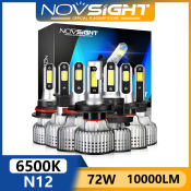 NOVSIGHT Super Bright LED Headlight Bulbs - 6500K White