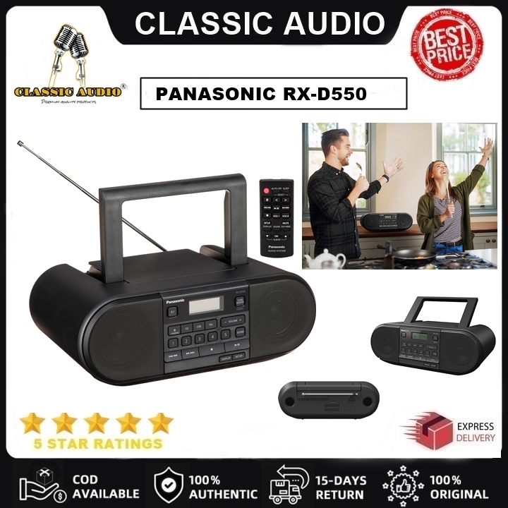 Panasonic RX-D550 Bluetooth Boombox with CD Player