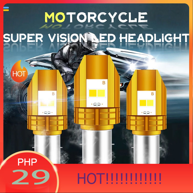 Astront Motorcycle LED Headlight Bulb - White and Yellow, 12V