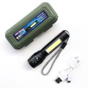 Police Cree Mini Flashlight: Rechargeable, Waterproof, USB Charge