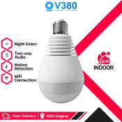 V380 Pro Smart Bulb Camera with 360° Panoramic View