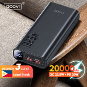 QOOVI 20000mAh Fast Charging Power Bank for iPhone & Android