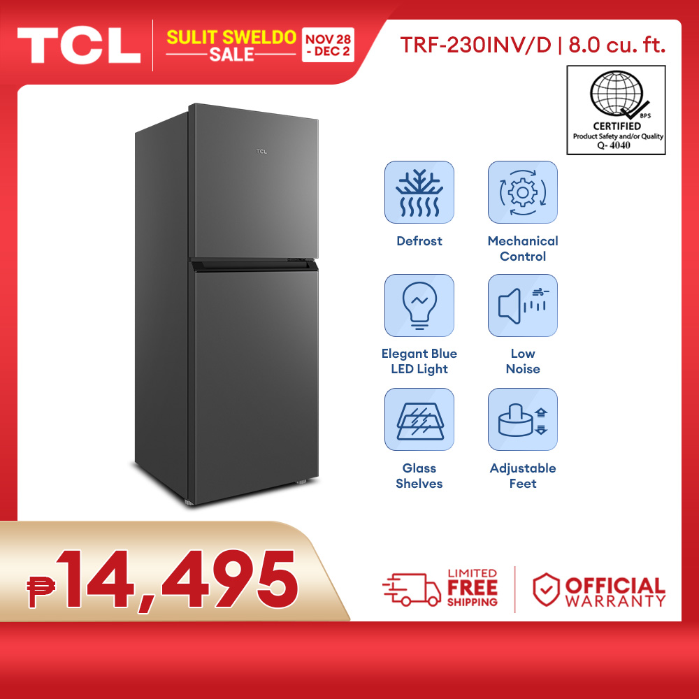 TCL 8.0 cu.ft. Two-Door Inverter Refrigerator - TRF