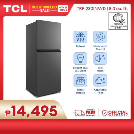 TCL 8.0 cu.ft. Two-Door Inverter Refrigerator - TRF