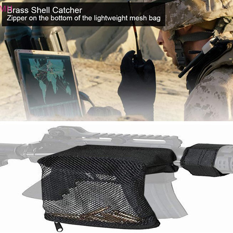 AR15 Rifle Ammo Brass Shell Catcher Mesh Trap Bullet Catcher Wrap Around  Zipper Bag Hunting Accessories