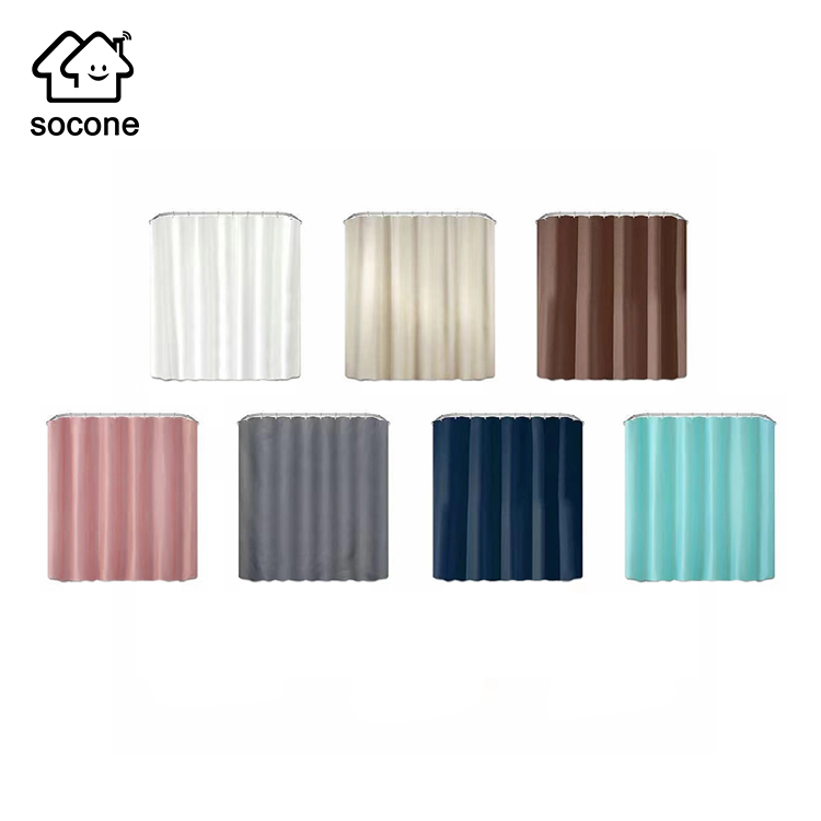 Socone Waterproof Shower Curtain - Elegant Plain Color, 70x70"