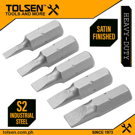 Tolsen Industrial 5pcs Flat Screwdriver Bits Set 20285