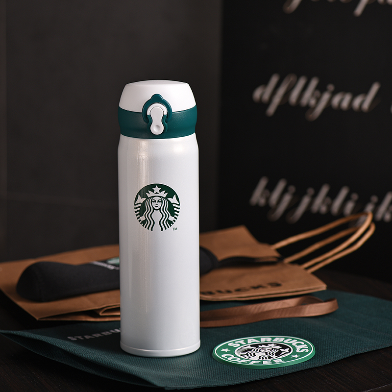 Starbucks 350ml/12oz Classic Logo Double-Opening Thermos with Sleeve