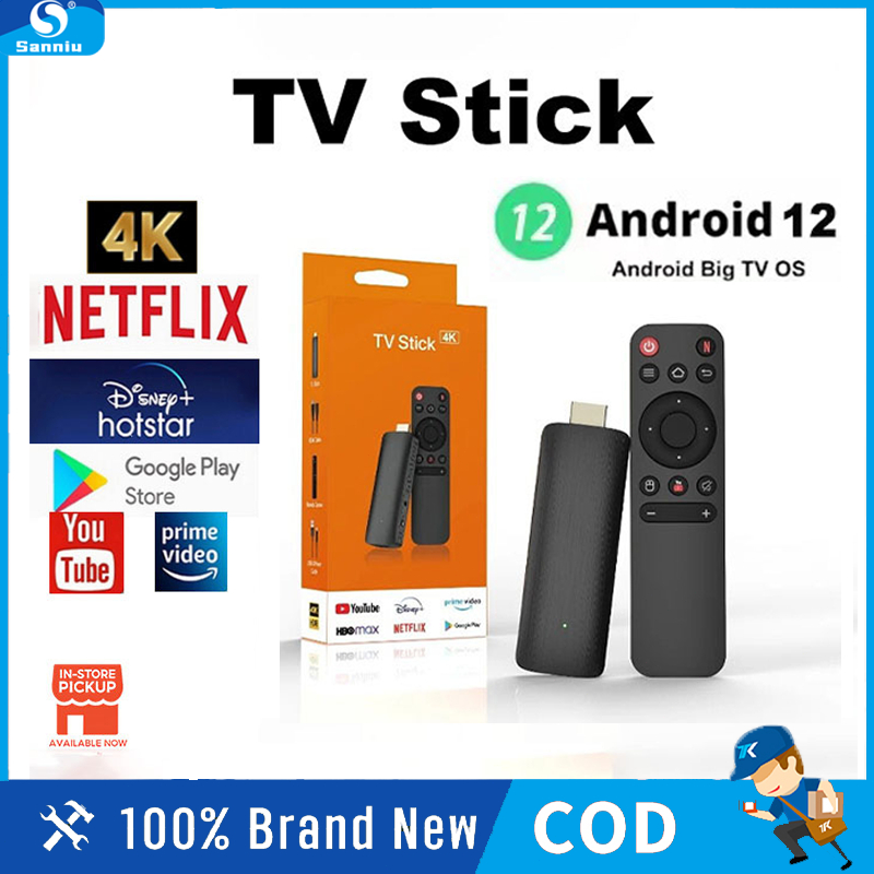 Android TV Stick 4K Quad Core Box, Google Assistant