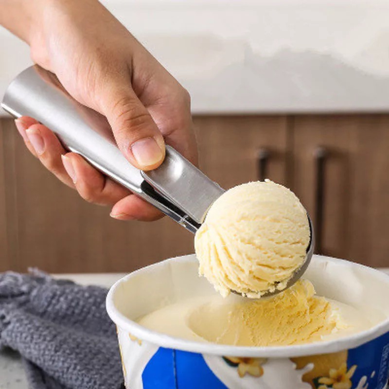  Ice Cream Spoon, Heavy Duty Stainless Steel Ice Cream Scoop  Professional Ice-Cream Spade Fruit Spoon Melon Baller Scooper Kitchen Tool:  Home & Kitchen