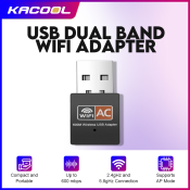 Mini Dual-Band WiFi Adapter - 600Mbps USB Receiver PLEXTONE