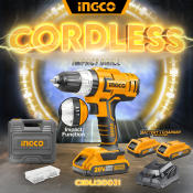 INGCO 20V Cordless Impact Drill Combo Kit with Mixer