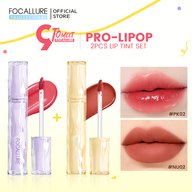 Discount on Focallure  shoes - SKU:  9th Anniversary Pro-Lipop 2pcs Watery Lip Tint Set Matte Lipstick Long-Lasting Waterproof Makeup