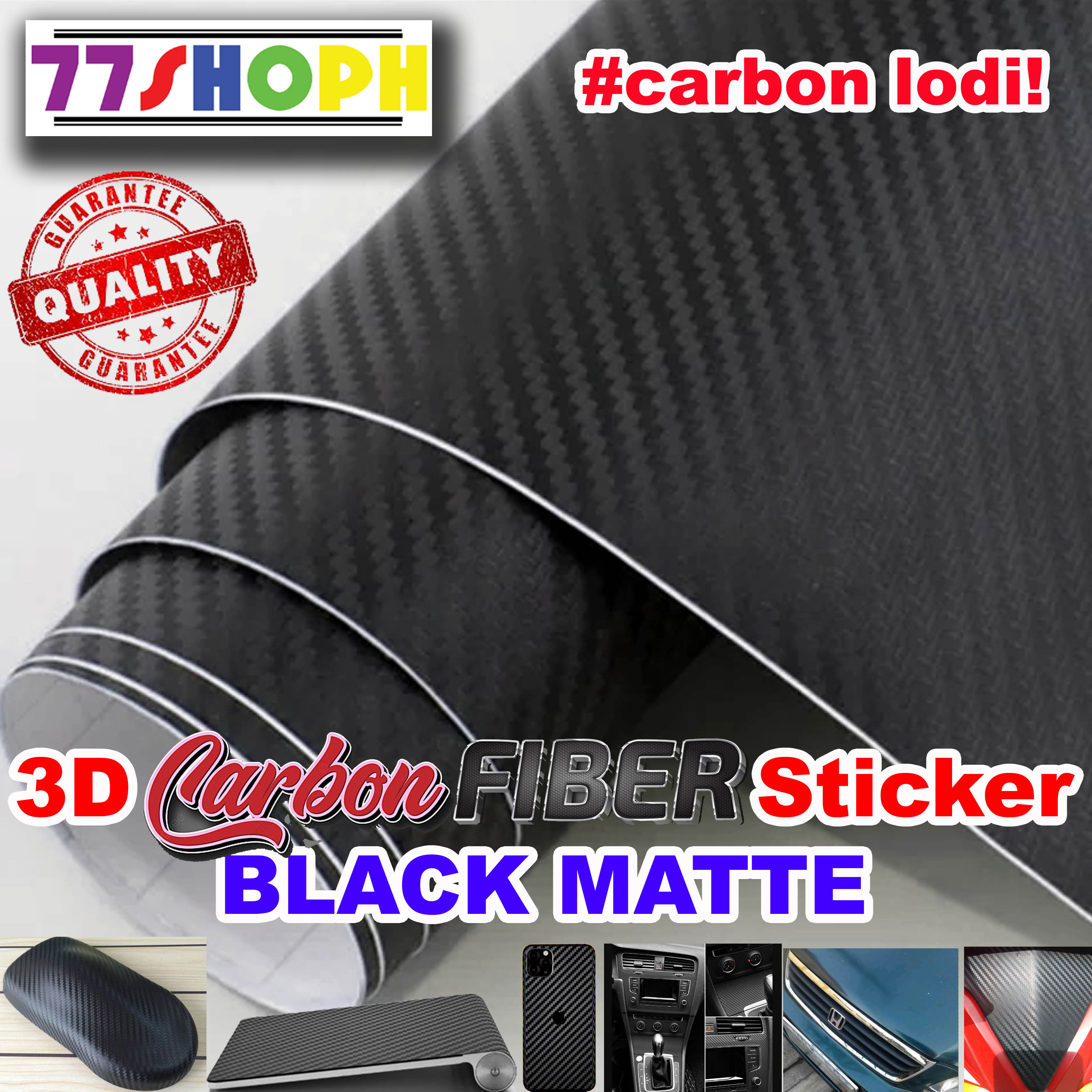5D Carbon Fiber Car Sticker Matte Black Gloss Vinyl Wrap Car