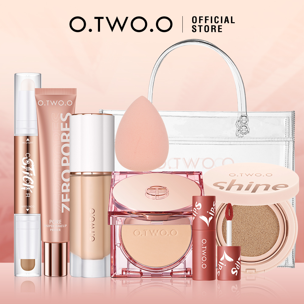 Discount on O.TWO.O  shoes - SKU: O.TWO.O 8pcs Makeup Set All in One Women Full Kit Includes Foundation Cream Eyeshadow Lipstick Prime