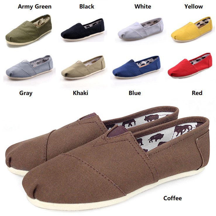 ❇READY STOCK Unisex Toms Thomas Canvas Shoes Pure Color Flat Casual Couple  Shoes Size 35-45 | Lazada PH