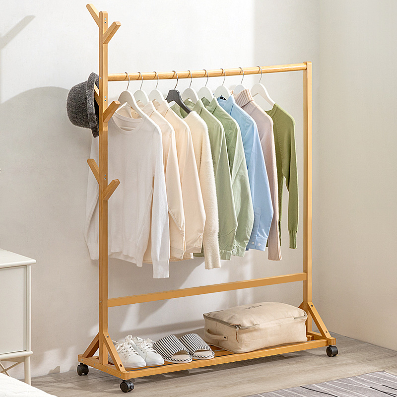 High-Grade 100cm Wooden Coat Rack Stand Clothes Rack Clothes