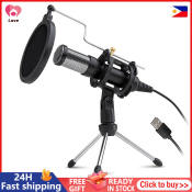 USB Condenser Microphone Set with Mic Stand and Pop Filter
