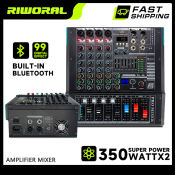 4 Channel Audio Mixer with Power Amplifier and Bluetooth Connectivity