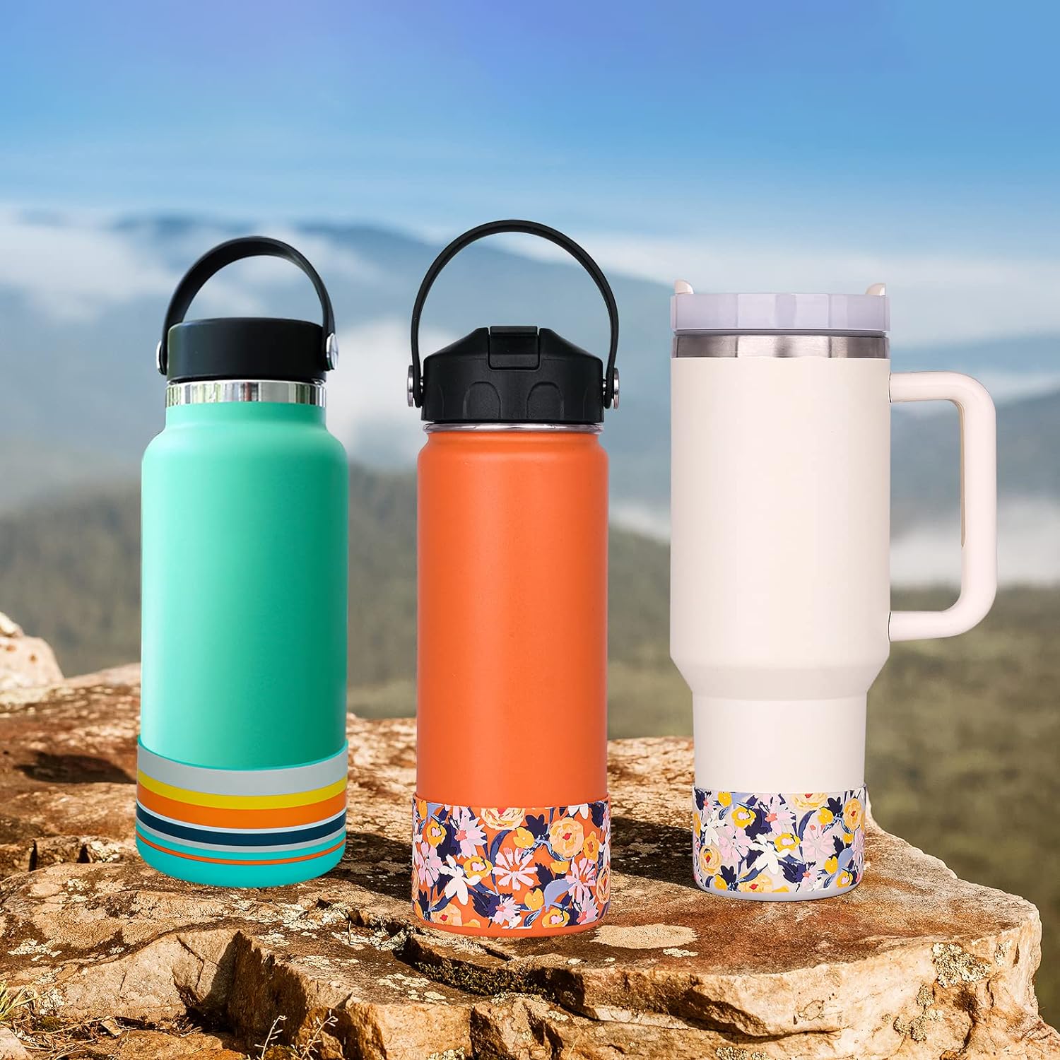 Silicone Water Bottle Boot for Hydro Flask, YETI, Owala, Simple Modern,  HydroFlask Tumbler Bottles, WIDE