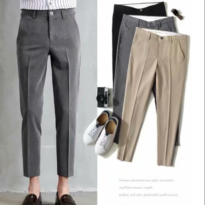 Men's Suit Pants Trouser Suit Pants For Men Fashion Plain Slimfit Formal  Korean Casual Office Trendy Ankle Cut Business Working Pants For Men