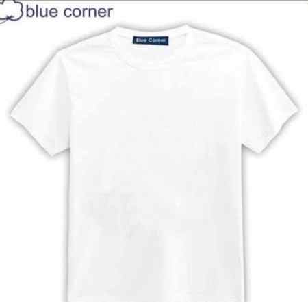 Blue Corner Unisex White Plain T-Shirt with Round Neck