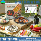 Portable Stainless Steel BBQ Grill for Outdoor Camping & Barbecue