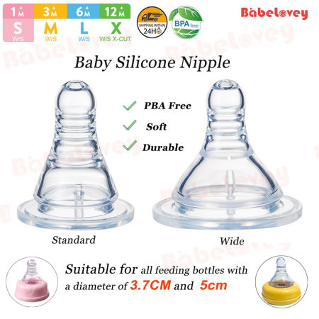Babelovey Baby Nipple Replacement for Standard/Wide Milk Bottles