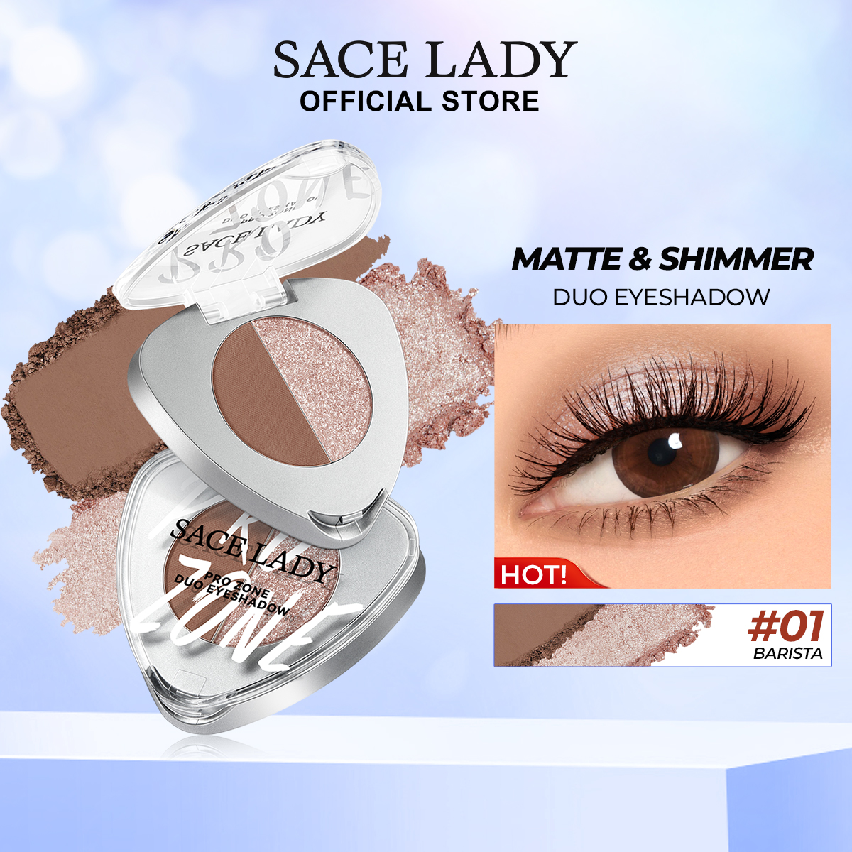 Discount on SACE LADY  shoes - SKU: SASACE LADY Eyeshadow Palette 2 Colors Highly Pigmented Matte Shimmer Smooth Texture Eyeshadow Palle